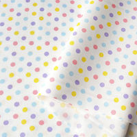 日本紐釦 ドット柄 スケア プリント生地 ブラック×白 HS1284-8-7M 1カット(110cm×7m)（直送品）