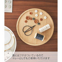 山崎実業 蓋付き収納ケース ラウンド ホワイト×ナチュラル YJ5801 1個