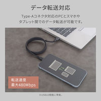 オウルテック マグネットケーブル 充電/データ転送 USB Type-A to Type-C OWL-CBMGCA10-WH 1個