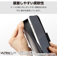 Google Pixel 8a ケース レザー 手帳型 超軽量 カーボンブラック PM-P241PLFUCB エレコム 1個（直送品）