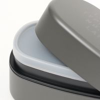 オーバル型2段ランチボックス ダークグレー LAKOLE/ラコレ