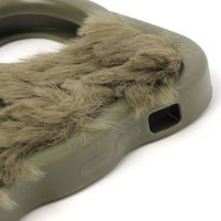 ふわふわウェーブスタンドiPhoneケース iPhone12/12PRO カーキ LAKOLE/ラコレ