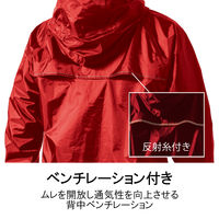【レインウェア】Makku レインスーツ 上下セット 合羽（カッパ） レッド LL AS-5110 1着