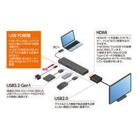 ナカバヤシ Type-C ドッキングステーション 4K対応 UDS-2K01P 1個