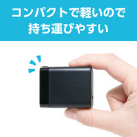 ナカバヤシ PD対応 GaN ACアダプタ 65W Type-Cケーブル付 黒 IPA-CS03/BK 1個