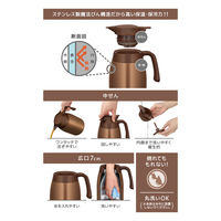 サーモス 卓上ポット 1000ml ブラウンゴールド TTB-1001 BWG 1個