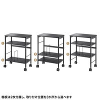 サンワサプライ 高さ可変ワゴン 幅500×奥行300×高さ620～740mm ブラック WG-MX01BK 1台（直送品）