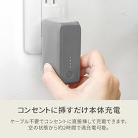オウルテック AC一体型5000mAモバイルバッテリー グレー OWL-LPBAC5001-GY 1個