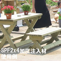 大日本木材防腐 SPFツーバイ材2×4×12F（38×89mm 長さ3657mm） 防腐加工 1セット(2本)（直送品）