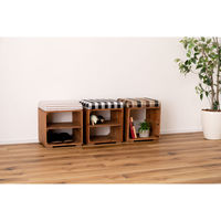 東谷 ROOM ESSENCE ラックスツール 幅340×奥行295×高さ390mm ブラウン LFS-170C 1台（直送品）