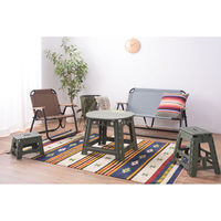 東谷 ROOM ESSENCE クラフターテーブル サークル 幅580×奥行580×高さ460mm グリーン LFS-414GR 1台（直送品）