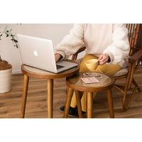 東谷 ROOM ESSENCE ラウンドガラステーブル S 幅350×奥行350×高さ450mm ブラウン GT-778BR 1台（直送品）