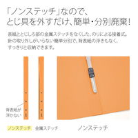 プラス 紙製ファイル フラットファイル 年組氏名 B5 タテ オレンジ 79520 1袋(10冊入)