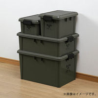 ベストコ コンテナ ボックス 収納 積み重ね L 浅型 カーキ Boite MA-4007 1個