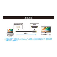 ナカバヤシ miniDisplayPort-HDMI 変換ケーブル 4K対応 2m DPM-4KC20/BK 1本