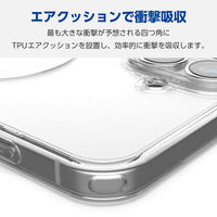 iPhone16 Plus ケース ハイブリッド 磁力吸着ワイヤレス充電対応 白 PM-A24BMAG02WH エレコム 1個（直送品）