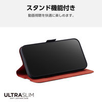 iPhone16 Plus ケース レザー 手帳型 衝撃吸収 超軽量 薄型 ブラック PM-A24BPLFUBK エレコム 1個