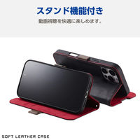 iPhone16 Pro Max ケース レザー 手帳型 衝撃吸収 スリム ブラック PM-A24DPLFYBK エレコム 1個（直送品）