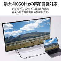 ドッキングステーション タイプC ハブ HDMI SD 画面オンオフスイッチ USBハブ DST-S080BPSV エレコム 1個（直送品）