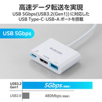 ドッキングステーション タイプC ハブ 3in1 HDMI USB-C /A USBハブ 白 DST-W12 エレコム 1個（直送品）