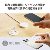 スマホリング マグネット リング 着脱可能 クリアパーツ ホワイト P-STRMKHICRWH エレコム 1個（直送品）