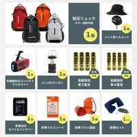 防災セット 1人用 レッド EVERSAFEリュック ハット型ヘルメット 2way あごヒモ付 メッシュ素材 警戒レベル4（直送品）