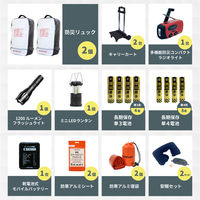 防災セット 2人用 底まで開く防災リュック キャリーカート キャスター 防災士監修 防災リュック 警戒レベル4（直送品）