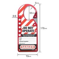 セーフラン安全用品 吊りタグ兼用ハスプ 赤 英語版 J2672 1個（直送品）