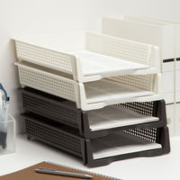 【均一価格】 Ａ4ラック　タテ型　ダークグレー　幅25.3×奥行32.9×高さ7cm １セット（２個） オリジナル