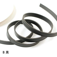 日本紐釦貿易 合皮スムーステープ 黒 幅約15mm 2mカット切り売り PLT1015-B-2M 1枚（直送品）