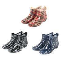 阪神素地 阪神 LB8307 ガーデンショートレインブーツLチェック黒 1足（直送品）