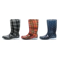 阪神素地 阪神 LB8120 ロングレインブーツSチェックローズ 1足（直送品）