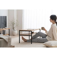 アイリスオーヤマ センターテーブル ナチュラル/ブラック HCT-800 1台（直送品）