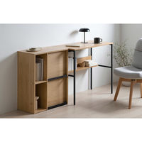 アイリスオーヤマ リビングデスク ナチュラル/ブラック HLVD-800 1台（直送品）