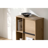 アイリスオーヤマ フラップ扉付きキャビネット ナチュラル/ブラック HFRC-600 1台（直送品）