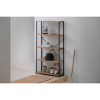 アイリスオーヤマ スリムラック ナチュラル/ブラック HSR-625 1台（直送品）