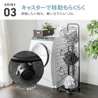 武田コーポレーション キャスター付き ワイヤーバスケット3段 Y3-KW37WH 1箱(1個入)（直送品）