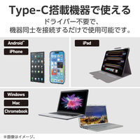 USB-C to HDMI 変換アダプタ 15cm 4K 60Hz シルバー ECAD-CHDMIQGM3 エレコム 1個