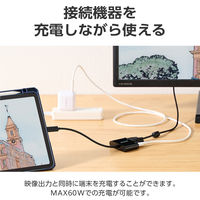 USB-C to VGA 変換アダプタ 15cm 給電用Cポート付 黒 AD-CVGAPDBK2 エレコム 1個