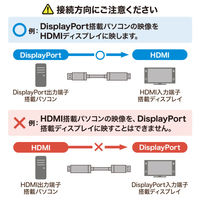 サンワサプライ DisplayPort-HDMI変換ケーブル 8K対応 2m KC-DPHD8K20 1本