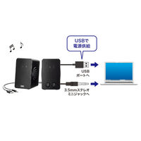サンワサプライ  USB電源スピーカー（パッシブラジエーター搭載) MM-SPL22UBK（直送品）
