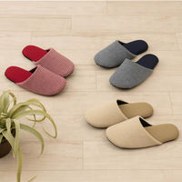 センコー SDS ピンボーダー スリッパ S:約21-22.5cm レッド SDS150399 1足（直送品）