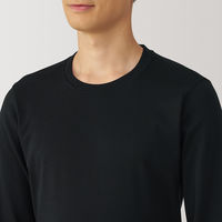 【メンズ】無印良品 紳士 あったか綿 厚手 クルーネック長袖Tシャツ 紳士S 黒 良品計画