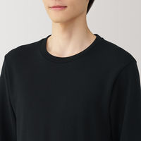 【メンズ】無印良品 紳士 あったか綿 ウールクルーネック長袖Tシャツ 紳士L 黒 良品計画