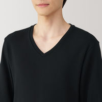 【メンズ】無印良品 紳士 あったか綿 ウールVネック長袖Tシャツ 紳士M 黒 良品計画
