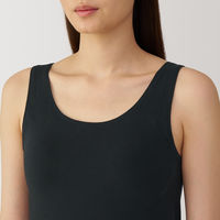 【レディース】無印良品 婦人 あったか綿 ブラタンクトップ 婦人M 黒 良品計画