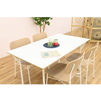 【軒先渡し】HIKARI ワークカフェダイニング ダイニングテーブル DLT-アリカ 140-Mテンバン WH/スチールレッグWH 1台（直送品）