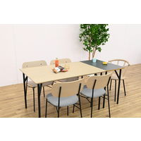 【軒先渡し】HIKARI ワークカフェダイニング ダイニングテーブル DLT-アリカ 140-WDテンバン/スチールレッグBK 1台（直送品）