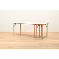 【軒先渡し】HIKARI ワークカフェダイニング ダイニングテーブル DLT-アリカ EX.-Mテンバン WH/ウッドレッグ 1台（直送品）