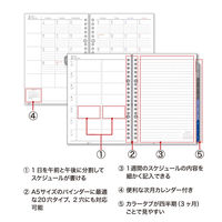 マルマン 【2025年版】リフィル ルーズリーフダイアリー A5 20穴 月間+週間(見開き片面1週間) 月曜始まり LD276-25 1冊（直送品）